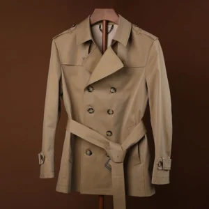 Shop golden fox fur coat for men by WEAR THE ORIGINALS (OGNLS) – real fur long jacket with lapel front, luxury winter wear in plus sizes.